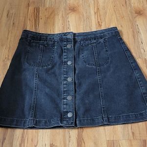 Topshop Moto Black Denim Skirt Size 8